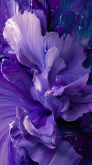 Fototapete - Abstract purple and white paint texture swirls, creating a dynamic and flowing visual, suggestive of movement and energy, ideal for artistic or design concepts