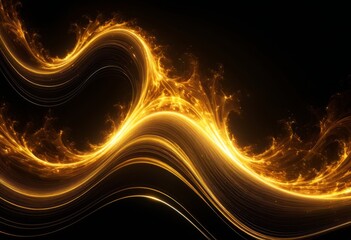 Wall Mural - Close-up of a fire wave on a black background