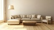 © ahmad - Modern beige sectional sofa in sunny living room