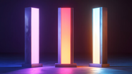 Wall Mural - Display phases routine beautiful display of light phases in an open space during routine progression of daylight. Phase Pillar. Illustration