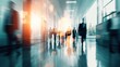 © WS Studio 1985 - Blurred Motion in Business Corridor with Figures and Reflection
