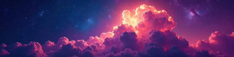 Wall Mural - Cosmic cloud, vivid hues, glittering stars, deep space, stardust, galaxy nebula, interstellar