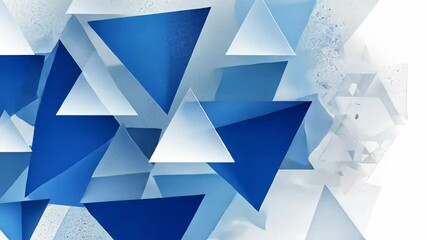 Wall Mural - abstract blue triangles digital art: a symphony of shapes and hues