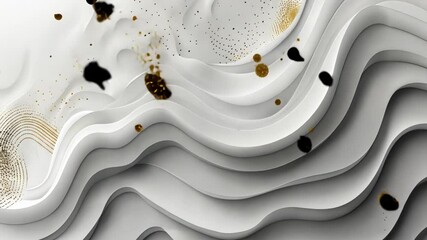 Wall Mural - abstract gold and white wave design: elegant minimalist 3d render
