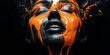 © Wilker - Chromatic Dreamscape: A Woman in Her Late 20s, Immersed in a Surreal Cascade of Black and Orange Paint, Evokes Sensuality, Transformation, and the Abstract Expression of Artistic Identity.