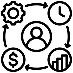 Fototapete - Project Management Process Outline Icon