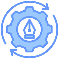 Fototapete - Process Design Lineal Blue Icon