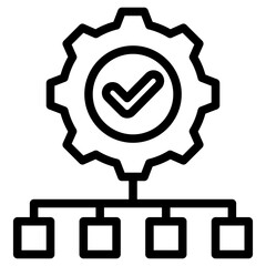 Fototapete - Quality Management System  Outline Icon