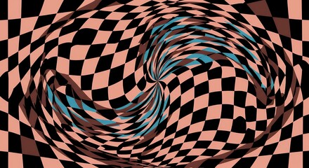 Wall Mural - pattern resembling visually complex checkered board undulating forms rough textured pattern from pre