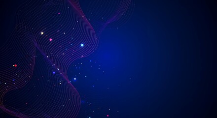 Wall Mural - explore graphic featuring deep blue wallpaper adorned elegant curved lines embodying modern digital 