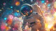 © paukan - An Astronaut's Journey through the Cosmos: Reflecting on the Nebula