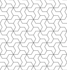 Wall Mural - seamless geometric vector pattern with interlocking hexagon, arrow-like shapes creating a modern, te
