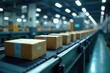 © Pornchai - High-tech conveyor network, packages moving smoothly, warehouse, high-tech