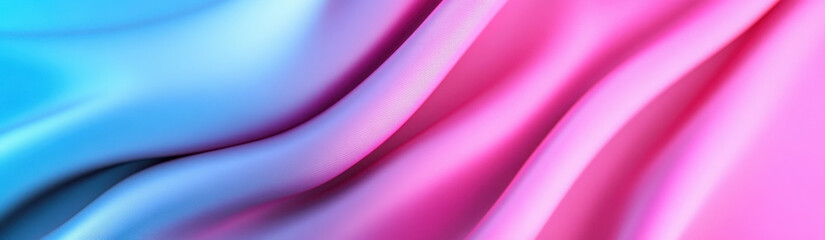 Wall Mural - soft fabric waves in vibrant blue and pink hues create visually appealing abstract background. smoot