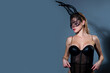 © Volodymyr - Sexy young woman with rabbit mask. Portrait of beautiful girl in bunny ears.