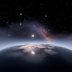 360 degree equirectangular projection space background with nebula and stars, environment map. hdri 