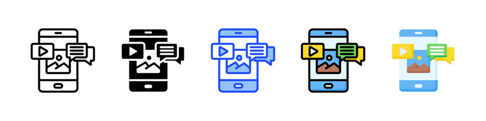 Content Icon Collection With Multiple Styles