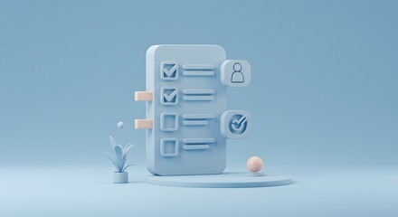 Streamlined Task Management  Efficient Checklist App UI Design Concept for Mobile and Web Applications - 3D Render