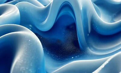 Wall Mural - Abstract blue waves with smooth curves creating a serene and fluid motion effect