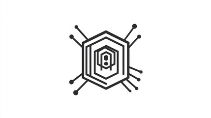 Hexagon network connection, abstract data flow, digital technology, white background, for tech website