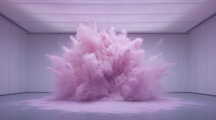 Aufkleber - Purple and pink powder bursts into the air, creating a stunning explosion of color and energy, with ample space on the right for text or design elements