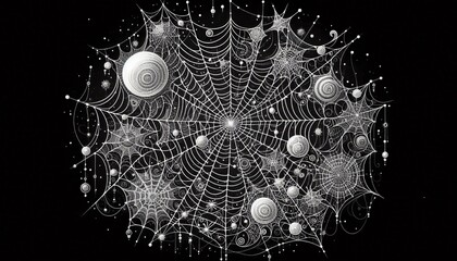 Wall Mural - cobweb a delicate silken network spun by a spider often found in