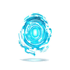 Wall Mural - abstract blue energy orb futuristic technology and digital vortex