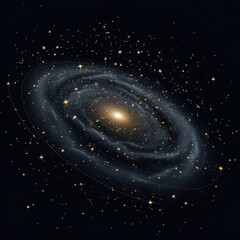 Wall Mural - spiral galaxy with numerous stars in cosmic expanse.