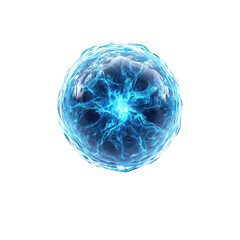 Wall Mural - abstract blue energy orb glowing plasma sphere