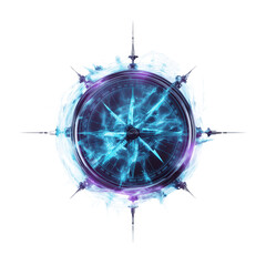 Wall Mural - futuristic compass guiding light in a digital world