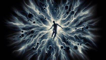 Wall Mural - stroboscopic effect spray art with stroboscopic flashes creating