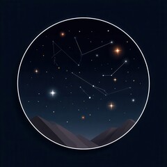 Wall Mural - celestial panorama of a night sky with constellations.