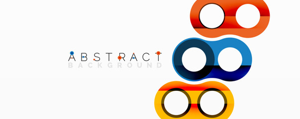 Poster - Colorful abstract design features overlapping circles, creating modern visual impact. Simple shapes, vibrant hues dominate composition.