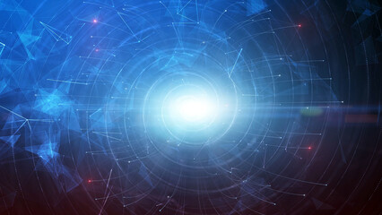 Wall Mural - artificial intelligence cyberspace lines and lights background illustration.