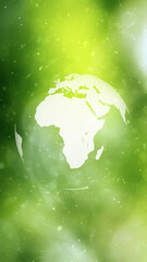 Wall Mural - nature bokeh with earth planet vertical illustration background.