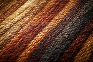 Aufkleber - Close-up of striped woolen fabric, showcasing texture and earthy tones.