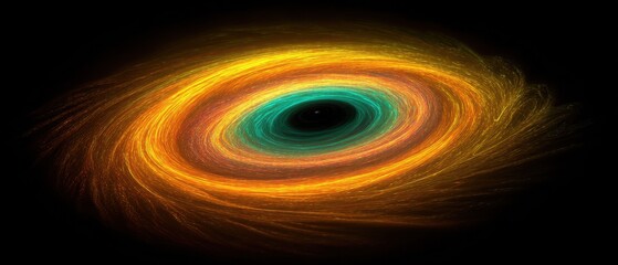 Wall Mural - abstract cosmic vortex with swirling light trails against a dark background creating a sense of dept