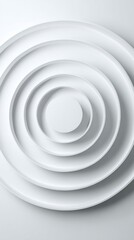 Canvas Print - minimalist white concentric circles ascending in a clean design with soft shadows and a smooth textu