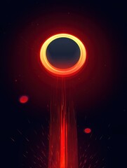 Wall Mural - abstract cosmic portal with fiery glow and dark energy radiating from a central point against a deep