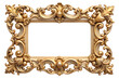 © tanzinaakter - rococo ornament frame noble golden vintage style isolated on white background PNG. GENERATIVE AI