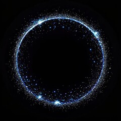 Wall Mural - black circle background. abstract space with luxurious glitter elements