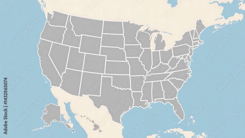 us map with no state names perfect for educational materials, travel