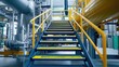 © Pannee - High-visibility safety tape marking stair edges in plant