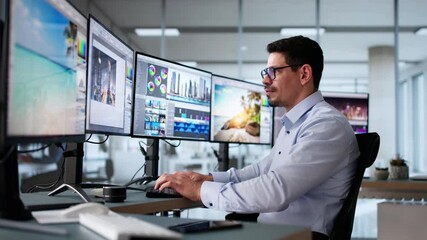 Wall Mural - Graphic Web Designer Using Design Software