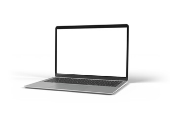 Wall Mural - apple macbook air silver color. 3d rendering laptop mockup isolated on white