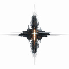 Wall Mural - futuristic spaceship design abstract digital artwork