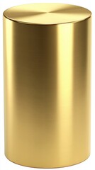 Canvas Print - elegant golden cylinder with smooth brushed texture and subtle reflections against a clean white bac