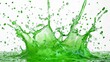© Hamza - Vibrant Green Splash Isolated on White Background for Creative Design Projects