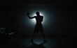 © itakdalee - silhouette of a boxer during training, boxing stances