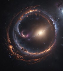 Wall Mural - distant galaxies swirling in a dark, ethereal void, pinpricks of light, blue, pattern